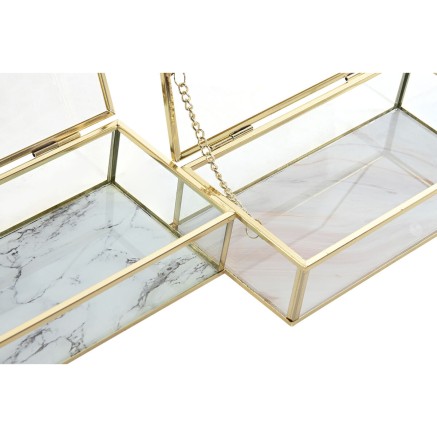 Box-Schmuckkästchen DKD Home Decor Gold Metall Kristall 20 x 11 x 5 c 2