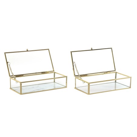 Box-Schmuckkästchen DKD Home Decor Gold Metall Kristall 20 x 11 x 5 c