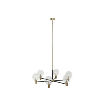 Plafondlamp DKD Home Decor 83 x 83 x 128 cm Kristal Zwart Gouden Metaa