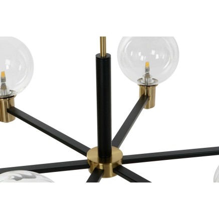 Plafondlamp DKD Home Decor 83 x 83 x 128 cm Kristal Zwart Gouden Metaa 2