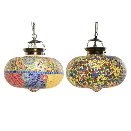 Suspension DKD Home Decor 32 x 32 x 26 cm Verre Multicouleur 25 W (2 U