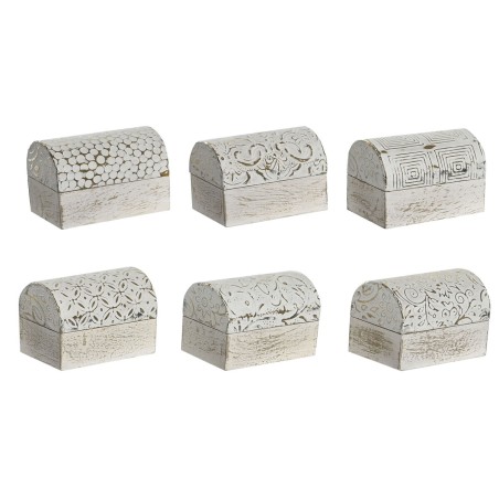 Jewelry box DKD Home Decor White Golden Aluminium Mango wood 7,5 x 5,3