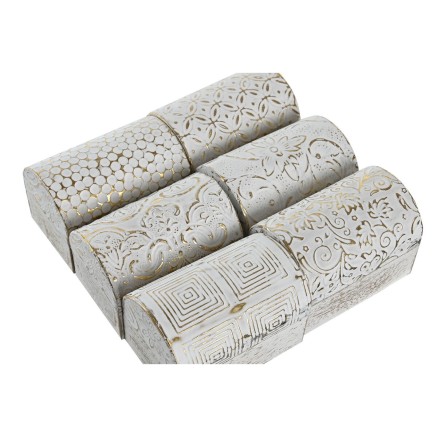 Caja-Joyero DKD Home Decor Blanco Dorado Aluminio Madera de mango 7,5 2