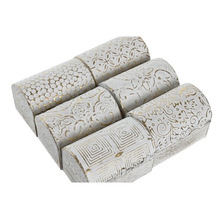 Jewelry box DKD Home Decor White Golden Aluminium Mango wood 7,5 x 5,3