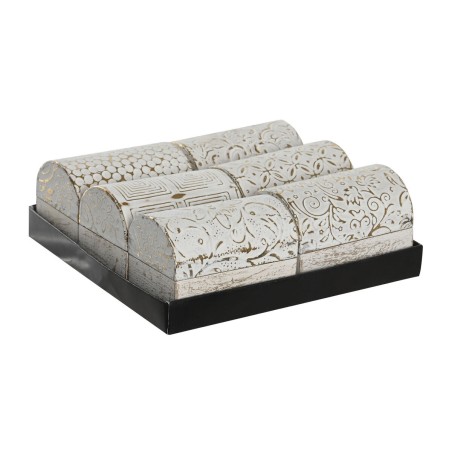 Boîte à bijoux DKD Home Decor Blanc Doré Aluminium Bois de manguier