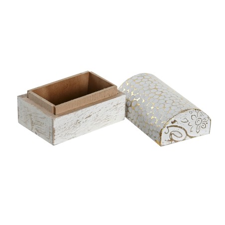Jewelry box DKD Home Decor White Golden Aluminium Mango wood 7,5 x 5,3