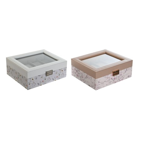 Caja para Relojes DKD Home Decor Azul Rosa claro Cristal 22,5 x 19,5 x