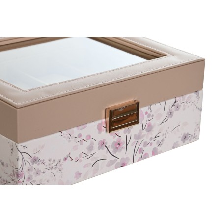 Caja para Relojes DKD Home Decor Azul Rosa claro Cristal 22,5 x 19,5 x