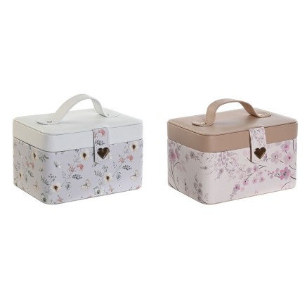 Jewelry box DKD Home Decor Blue Grey Camel Light Pink Polyurethane Mir 2