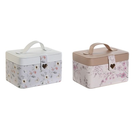 Scatola-Portagioie DKD Home Decor Azzurro Grigio Cammello Rosa chiaro