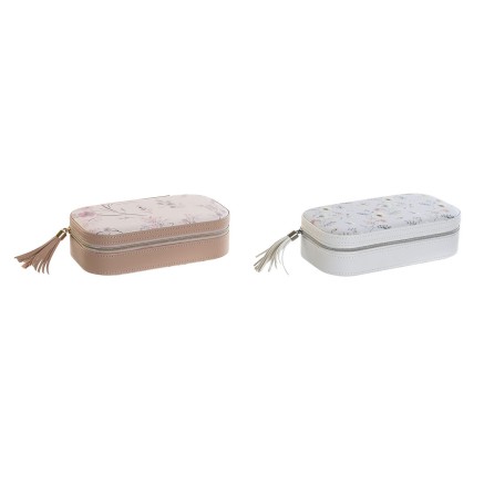 Caja-Joyero DKD Home Decor Azul Gris Camel Rosa claro Poliuretano Espe