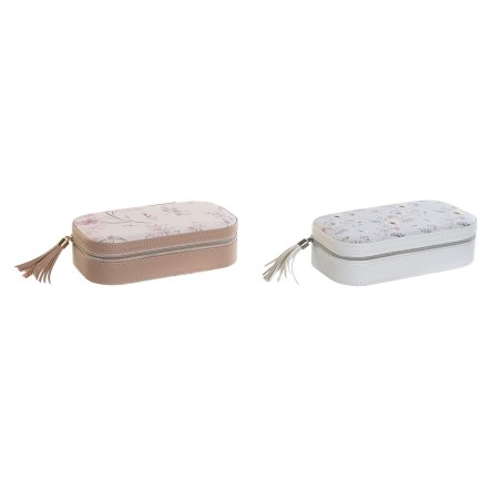 Jewelry box DKD Home Decor Blue Grey Camel Light Pink Polyurethane Mir