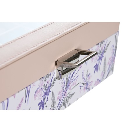 Uhrenbox DKD Home Decor Weiß Grau Lila Hellrosa PVC Kristall 22,5 x 1