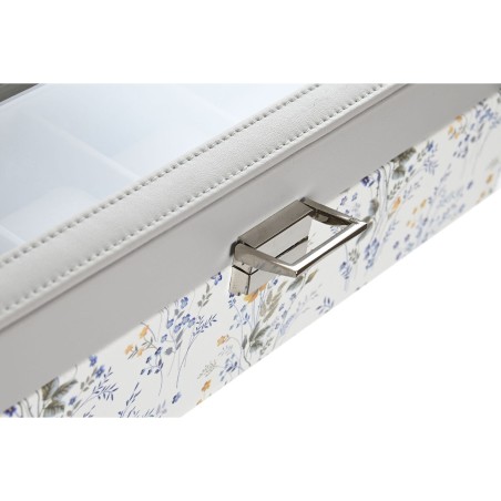 Caja para Relojes DKD Home Decor Blanco Gris Lila Rosa claro Cristal 3