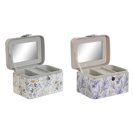 Box-Schmuckkästchen DKD Home Decor Weiß Grau Lila Hellrosa Polyureth 2