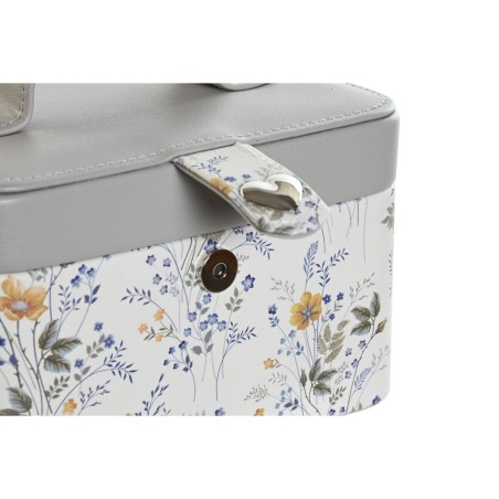 Boîte à bijoux DKD Home Decor Blanc Gris Lila Rose clair Polyurétha