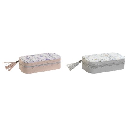 Caja-Joyero DKD Home Decor Blanco Gris Lila Rosa claro Poliuretano Esp