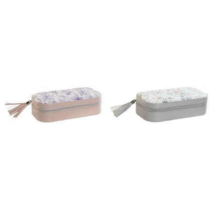 Boîte à bijoux DKD Home Decor Blanc Gris Lila Rose clair Polyurétha