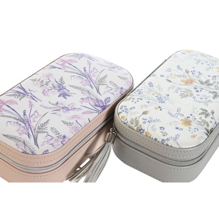 Jewelry box DKD Home Decor White Grey Lilac Light Pink Polyurethane Mi