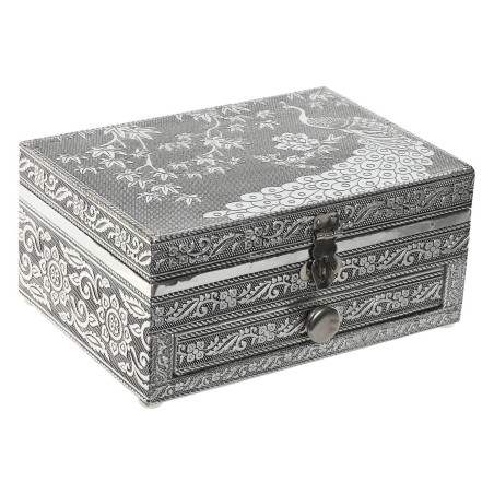 Box-Schmuckkästchen Home ESPRIT grün Silberfarben Holz Aluminium 17,