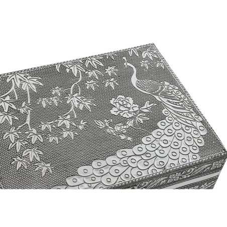 Scatola-Portagioie Home ESPRIT Verde Argentato Legno Alluminio 17,5 x