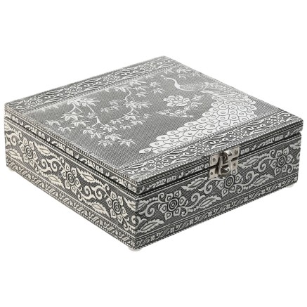 Box-Schmuckkästchen Home ESPRIT grün Silberfarben Holz Aluminium 18