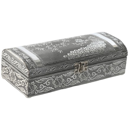 Scatola-Portagioie Home ESPRIT Verde Argentato Legno Alluminio 22,5 x