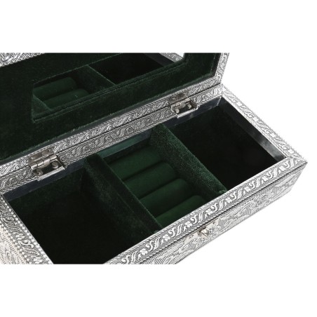 Scatola-Portagioie Home ESPRIT Verde Argentato Legno Alluminio 22,5 x