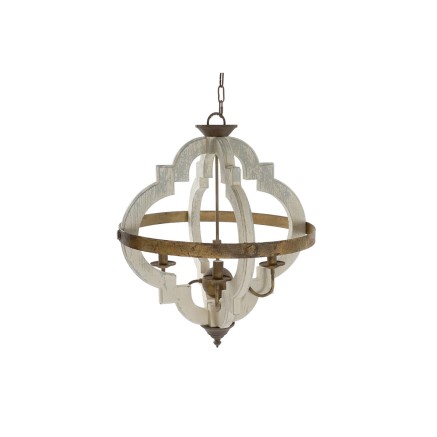 Lámpara de Techo Home ESPRIT Blanco Bronce Hierro Abeto 40 W 63 x 63