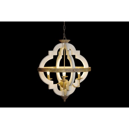 Lámpara de Techo Home ESPRIT Blanco Bronce Hierro Abeto 40 W 63 x 63