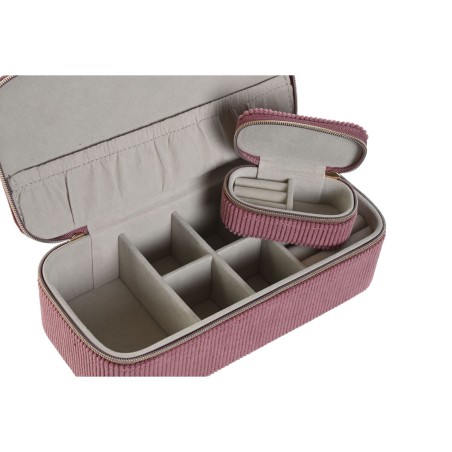 Doos-Juwelenkistje Home ESPRIT Crème Magenta 20,5 x 10 x 6 cm (2 Onde
