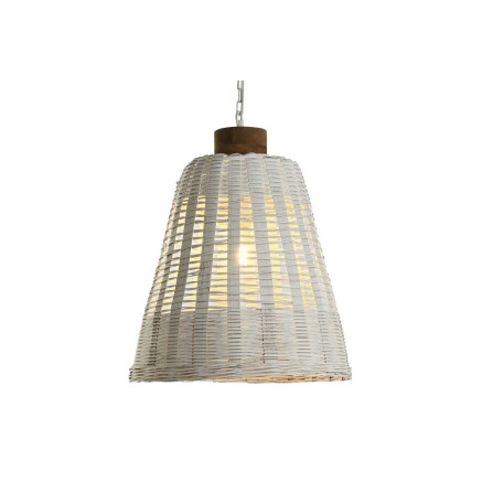 Lampadario Home ESPRIT Bianco Bambù Legno di mango 50 W 48 x 48 x 57 2
