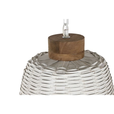 Lampadario Home ESPRIT Bianco Bambù Legno di mango 50 W 48 x 48 x 57