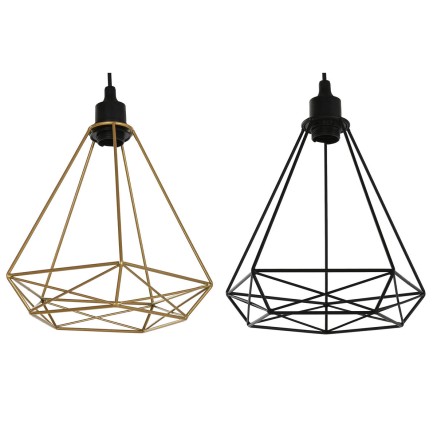 Ceiling Light Home ESPRIT Black Golden Metal 50 W 28 x 27 x 34 cm (2 U