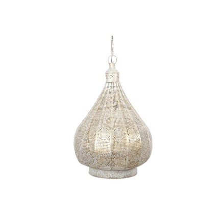 Lampadario Home ESPRIT Bianco Dorato Metallo 40 W 40 x 40 x 55 cm