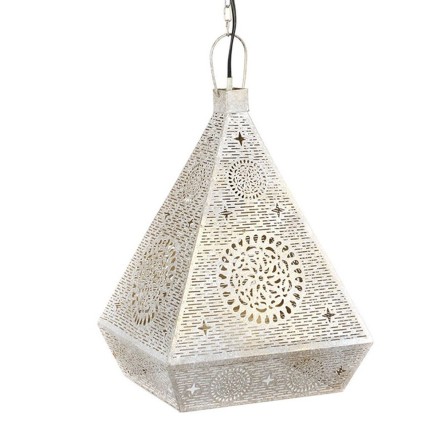 Lampadario Home ESPRIT Bianco Dorato Metallo 25 W 29 x 26 x 40 cm 2