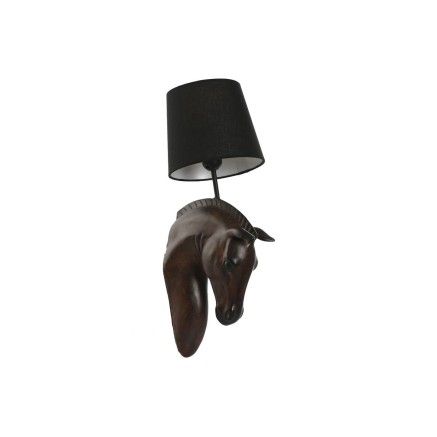 Wandleuchte Home ESPRIT Schwarz Dunkelbraun Kolonial Pferd 220 V 18 x