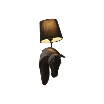 Wall Lamp Home ESPRIT Black Dark brown Colonial Horse 220 V 18 x 21,5 2