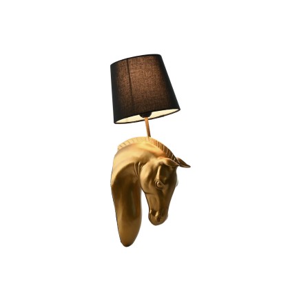 Wall Lamp Home ESPRIT Black Golden Horse 220 V 18 x 21,5 x 50,5 cm (2 2