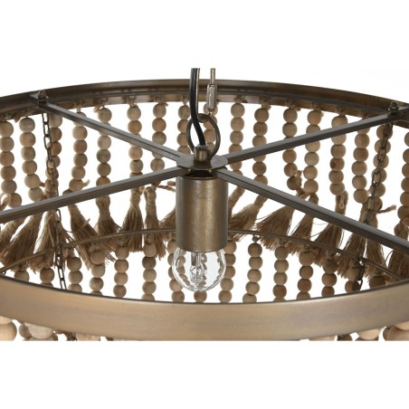 Lampadario Home ESPRIT Marrone Naturale Legno Metallo 50 W 53 x 53 x 1