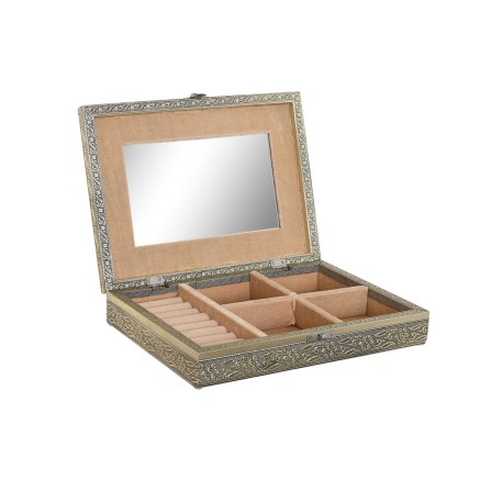 Scatola-Portagioie Home ESPRIT Bianco Champagne Legno Alluminio 27,5 x