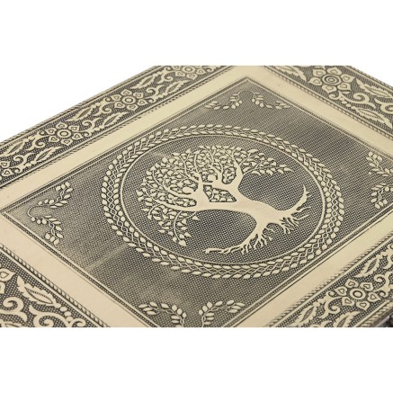 Caja-Joyero Home ESPRIT Blanco Champán Madera Aluminio 27,5 x 20 x 5, 2