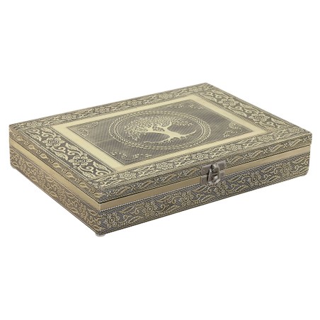 Box-Schmuckkästchen Home ESPRIT Weiß Champagner Holz Aluminium 27,5