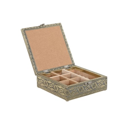 Box-Schmuckkästchen Home ESPRIT Weiß Champagner Holz Aluminium 18 x