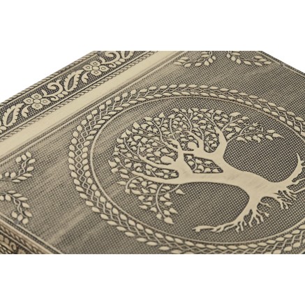 Jewelry box Home ESPRIT White Champagne Wood Aluminium 18 x 18 x 6 cm 2