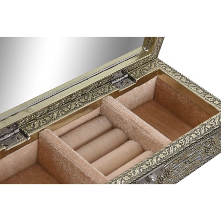 Scatola-Portagioie Home ESPRIT Bianco Champagne Legno Alluminio 22,5 x
