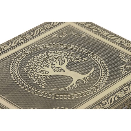 Caja-Joyero Home ESPRIT Blanco Champán Madera Aluminio 22,5 x 17,5 x