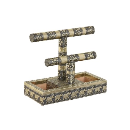 Box-Schmuckkästchen Home ESPRIT Weiß Champagner Holz Aluminium 20 x