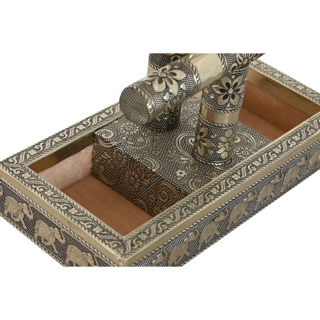 Boîte à bijoux Home ESPRIT Blanc Champagne Bois Aluminium 20 x 10 x