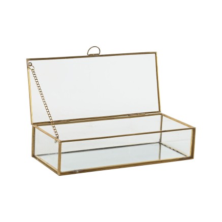 Box-Schmuckkästchen Home ESPRIT Gold Metall Kristall 23 X 10 X 5,5 cm